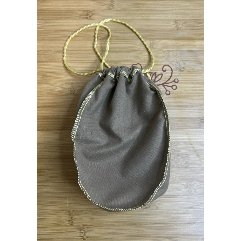 Crown Royal Tan Taupe Drawstring Bag Gold Embroidery Collectible Pouch‎ Whiskey